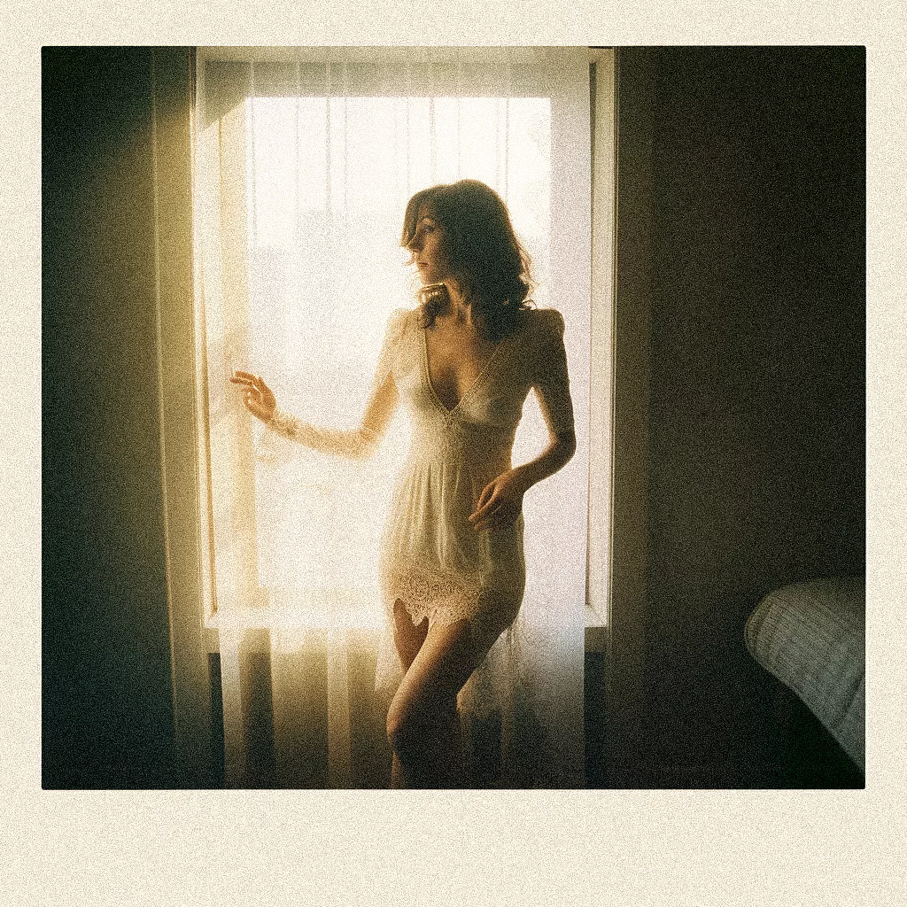 bedroom shoot polaroid boudoir